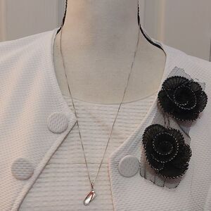 Cellini Flip-flop Slipper Charm Sterling Silver Long Necklace Summer Vibes